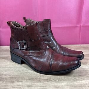 Metrocharm M3-606001 8.5 Men's Buckle Strap Western Cowboy Dress Boots V4